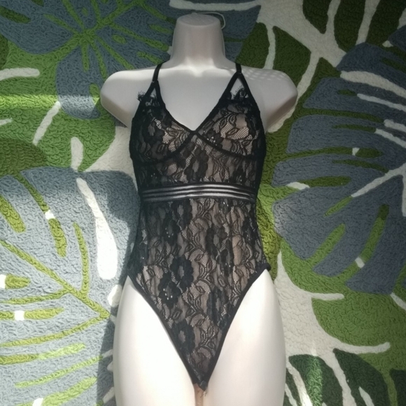 Shinestar black lace bodysuit shaper S - Picture 3 of 4